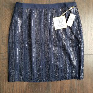 CeCe Navy Sequin Skirt - Size 6